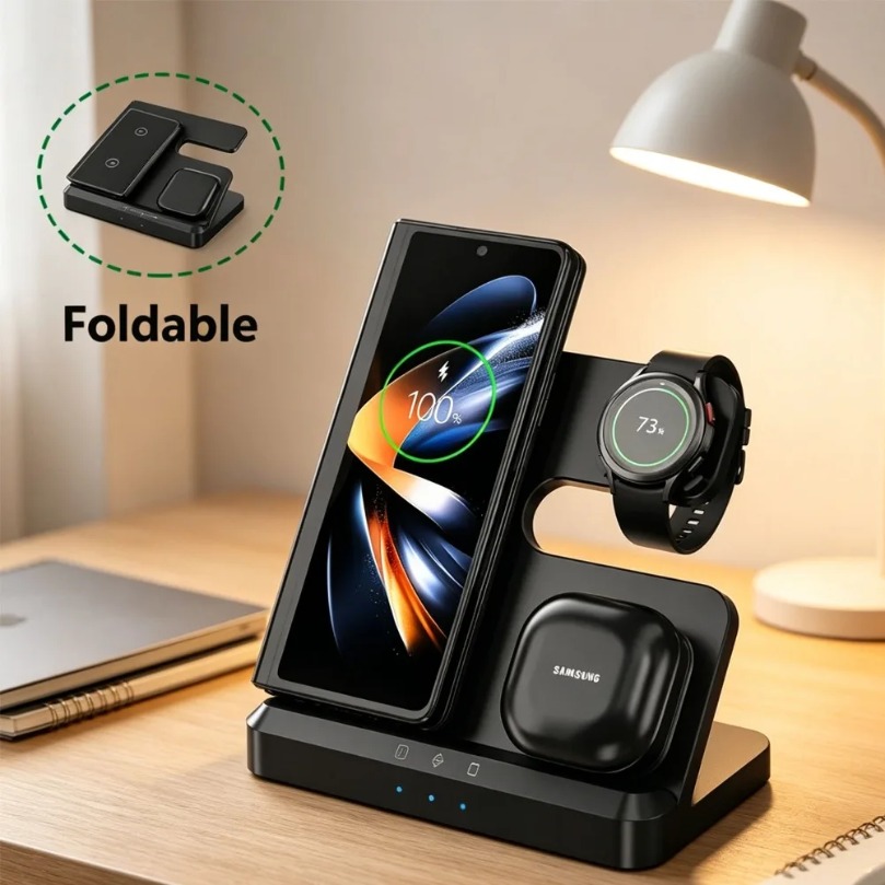 Phone Cooling Fan - Беспроводное зарядное устройство 3-в-1 для быстрой